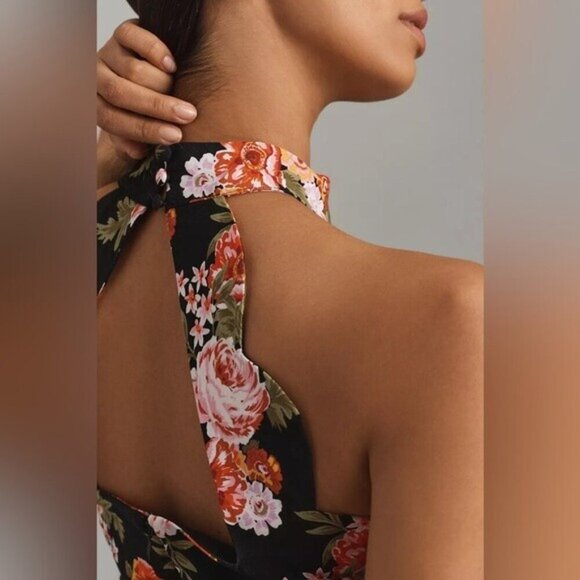 NWT Size XL - By Anthropologie Halter Scallop Mini Dress - Picture 4 of 16